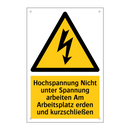 Hochspannung Nicht unter Spannung arbeiten Am Arbeitsplatz erden und kurzschließen