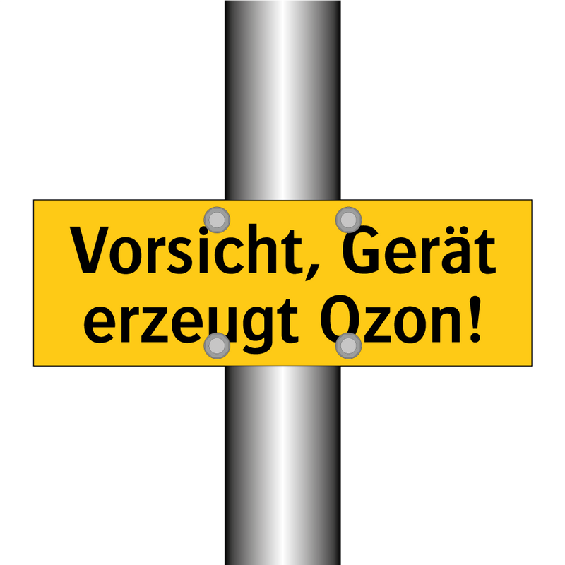 Vorsicht, Gerät erzeugt Ozon!