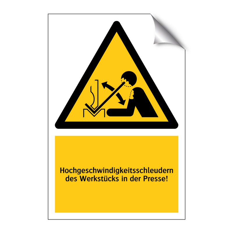 Hochgeschwindigkeitsschleudern des Werkstücks in der Presse!