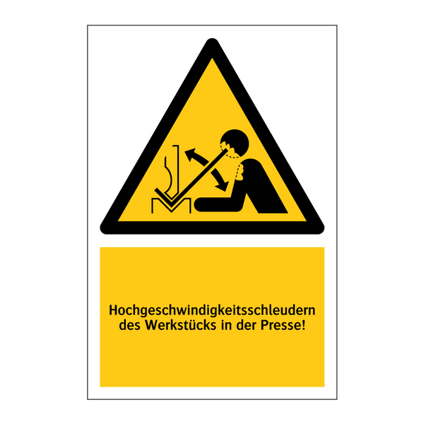 Hochgeschwindigkeitsschleudern des Werkstücks in der Presse!