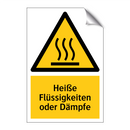 Heiße Flüssigkeiten oder Dämpfe