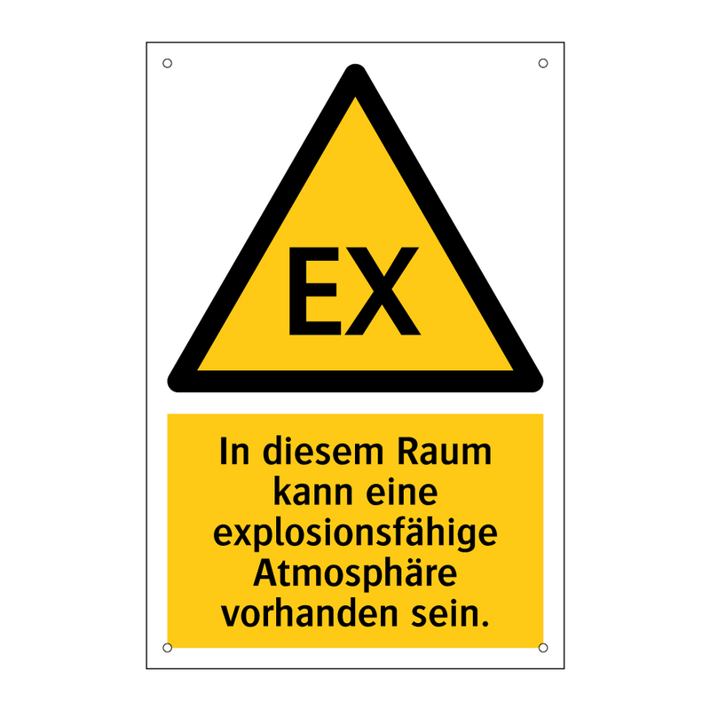In diesem Raum kann eine explosionsfähige Atmosphäre vorhanden sein.