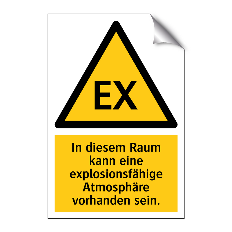 In diesem Raum kann eine explosionsfähige Atmosphäre vorhanden sein.