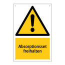 Absorptionsset freihalten