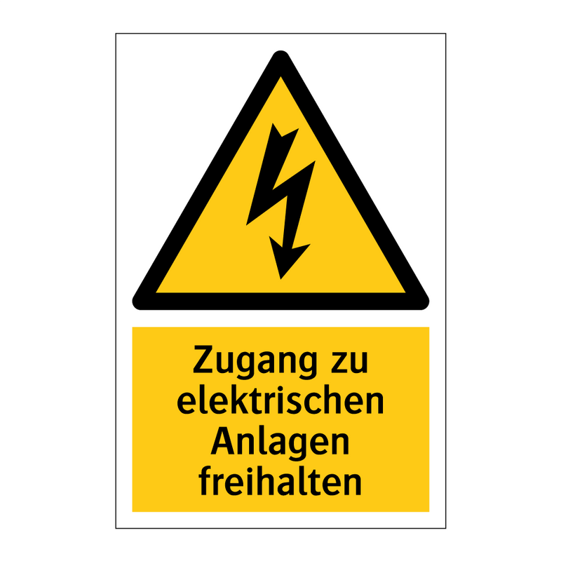 Zugang zu elektrischen Anlagen freihalten
