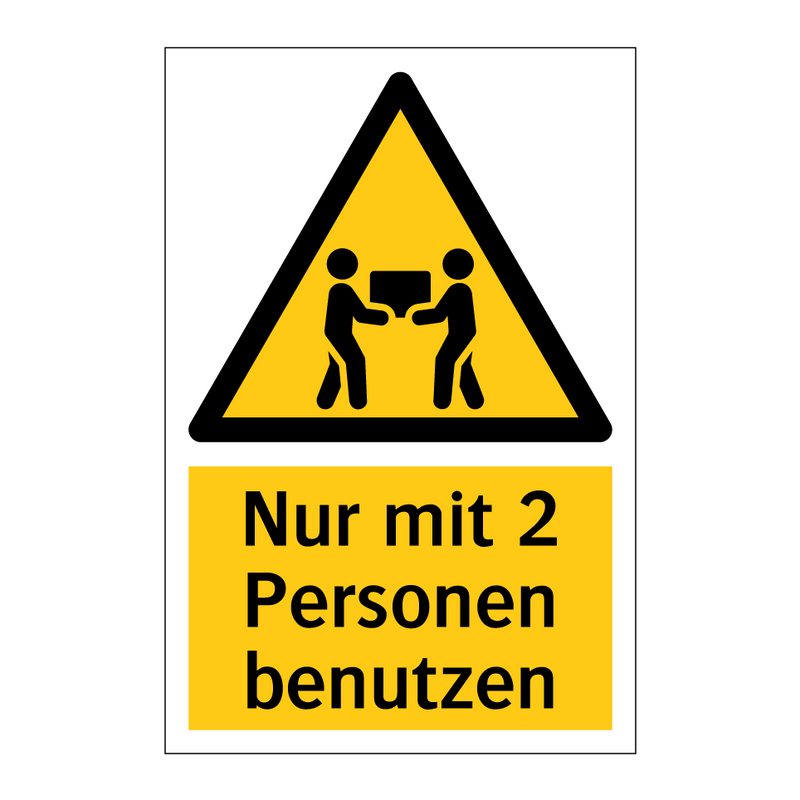 Nur mit 2 Personen benutzen