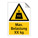 Max. Belastung XX kg