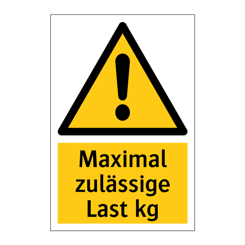 Maximal zulässige Last kg