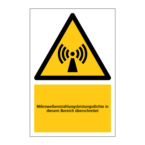 Mikrowellenstrahlungsleistungsdichte in diesem Bereich überschreitet