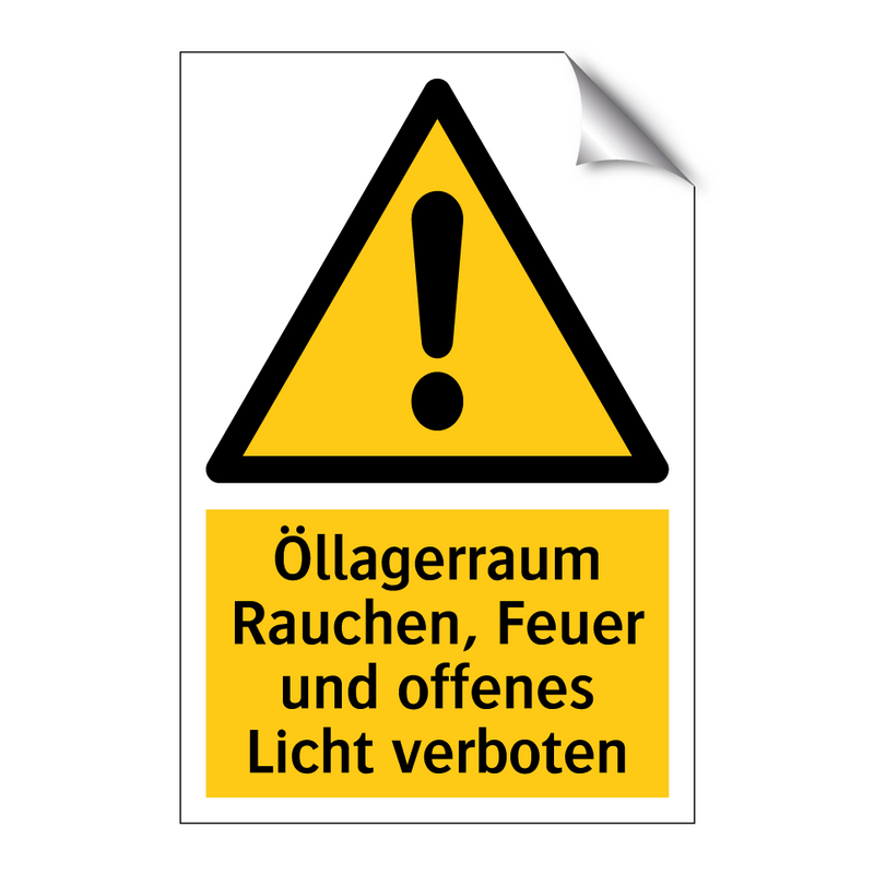 Öllagerraum Rauchen, Feuer und offenes Licht verboten
