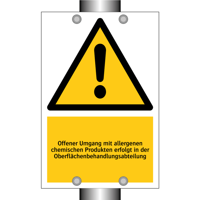 Offener Umgang mit allergenen chemischen Produkten erfolgt in der Oberflächenbehandlungsabteilung