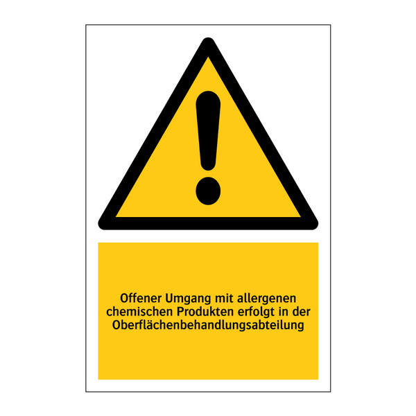 Offener Umgang mit allergenen chemischen Produkten erfolgt in der Oberflächenbehandlungsabteilung