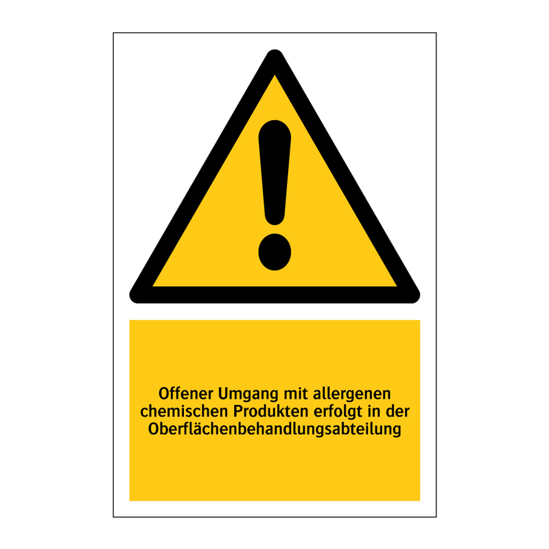 Offener Umgang mit allergenen chemischen Produkten erfolgt in der Oberflächenbehandlungsabteilung