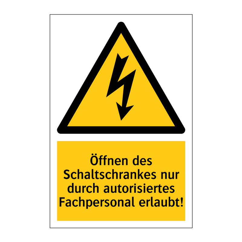Öffnen des Schaltschrankes nur durch autorisiertes Fachpersonal erlaubt!