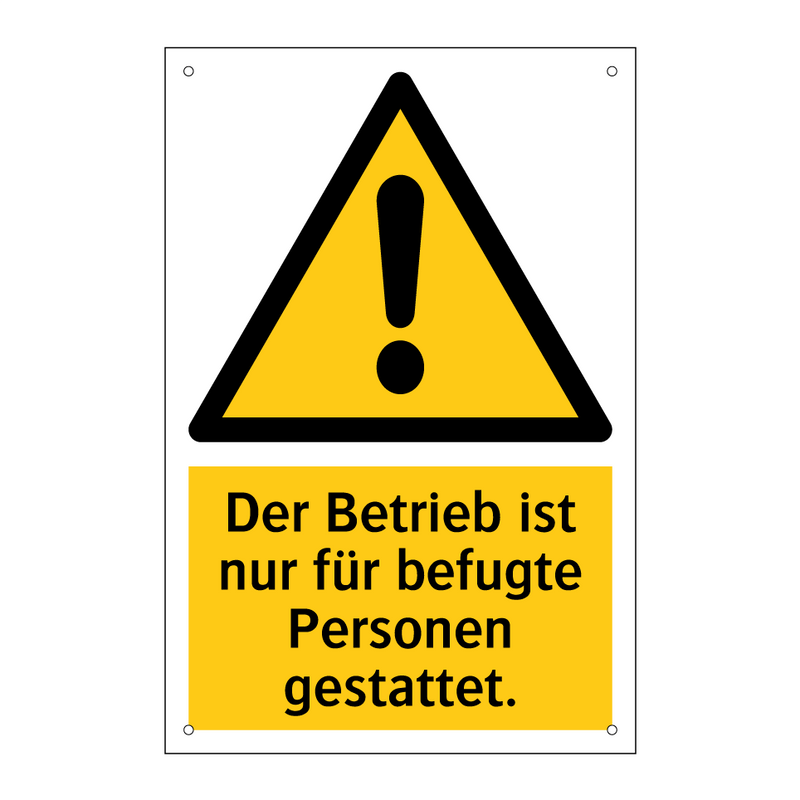 Der Betrieb ist nur für befugte Personen gestattet.