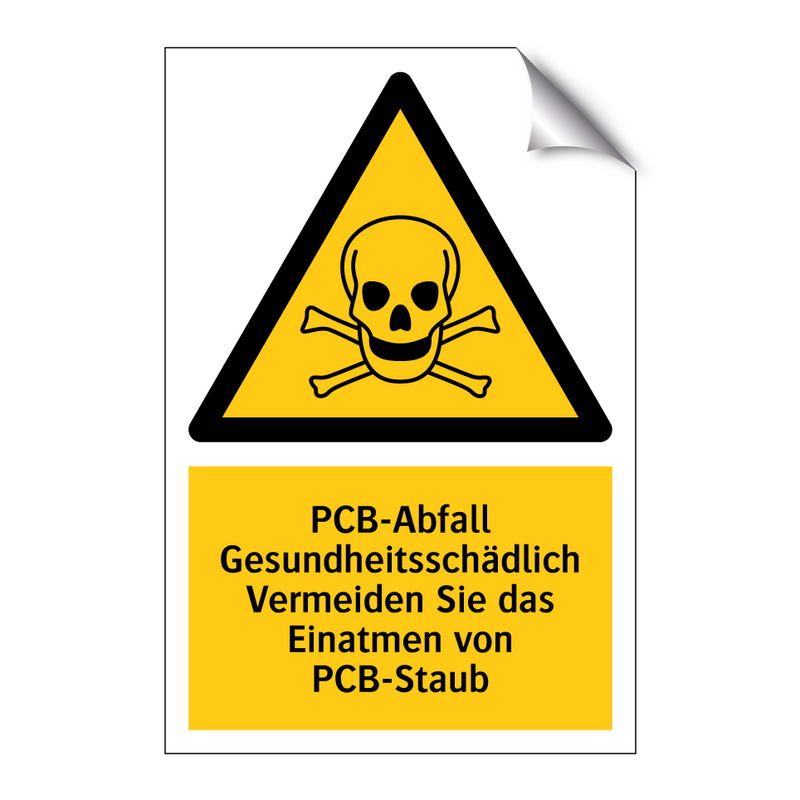 PCB-Abfall Gesundheitsschädlich Vermeiden Sie das Einatmen von PCB-Staub