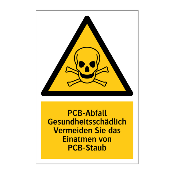 PCB-Abfall Gesundheitsschädlich Vermeiden Sie das Einatmen von PCB-Staub