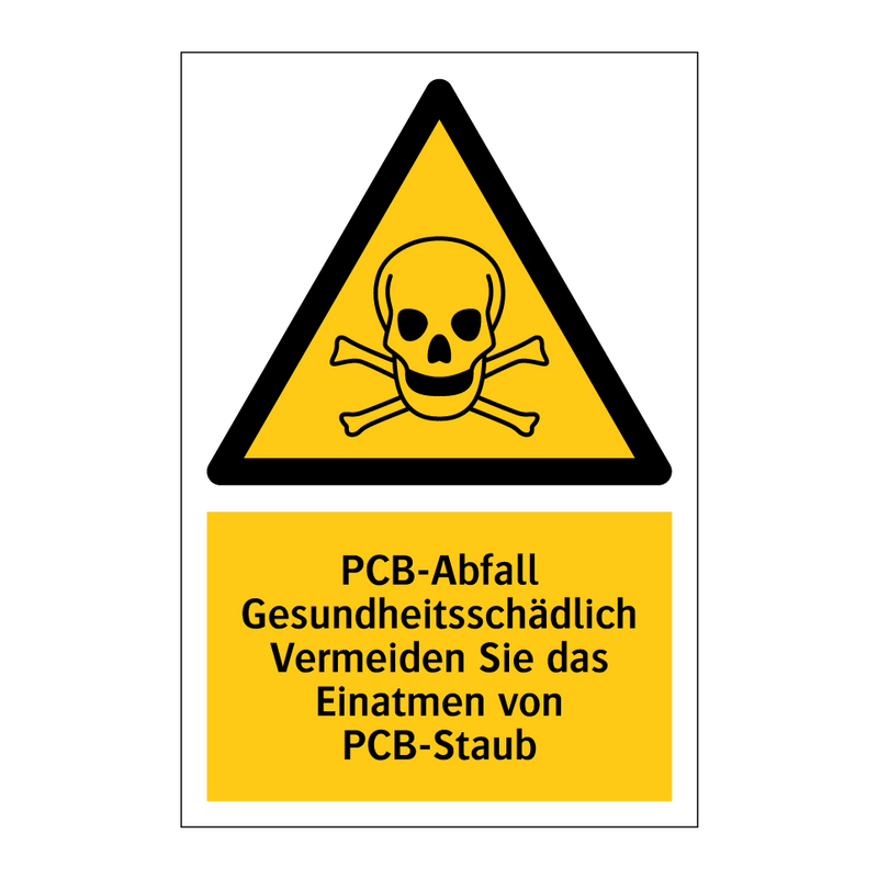 PCB-Abfall Gesundheitsschädlich Vermeiden Sie das Einatmen von PCB-Staub