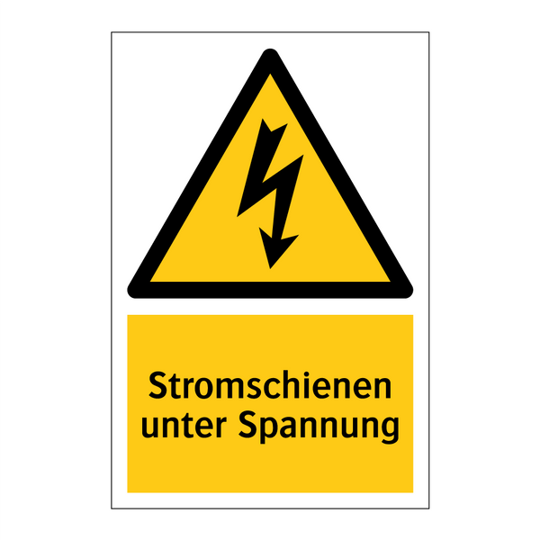 Stromschienen unter Spannung
