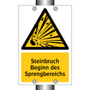 Steinbruch Beginn des Sprengbereichs