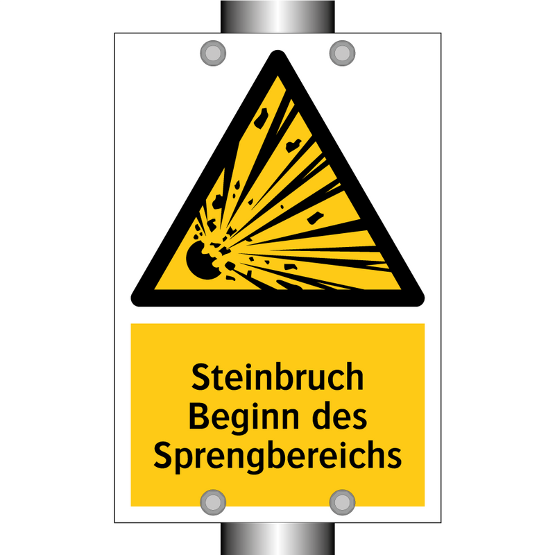 Steinbruch Beginn des Sprengbereichs