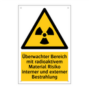 Überwachter Bereich mit radioaktivem Material Risiko interner und externer Bestrahlung