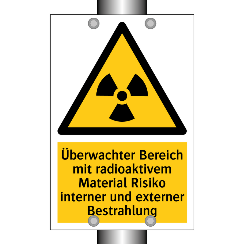 Überwachter Bereich mit radioaktivem Material Risiko interner und externer Bestrahlung