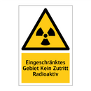 Eingeschränktes Gebiet Kein Zutritt Radioaktiv