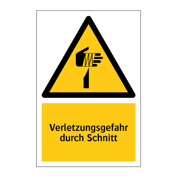 Verletzungsgefahr durch Schnitt