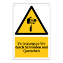 Verletzungsgefahr durch Schneiden und Quetschen