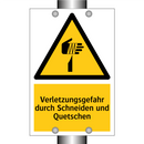 Verletzungsgefahr durch Schneiden und Quetschen