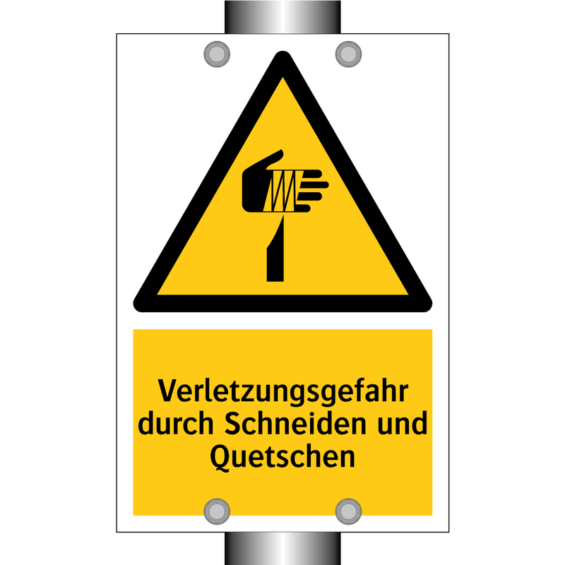 Verletzungsgefahr durch Schneiden und Quetschen