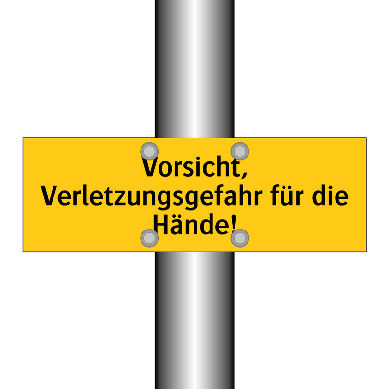 Vorsicht, Verletzungsgefahr für die Hände!