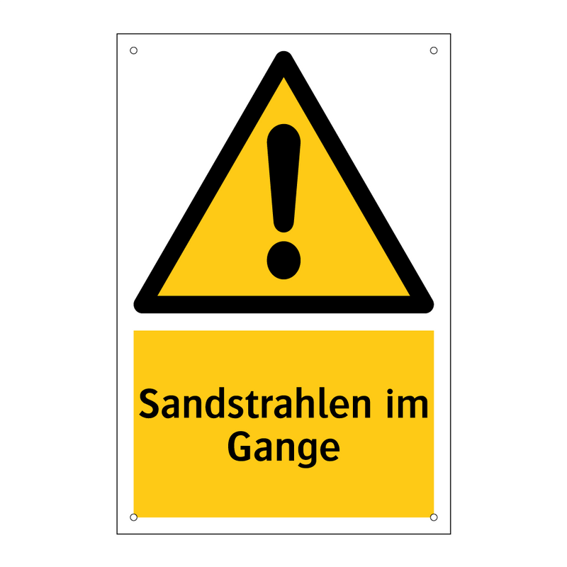 Sandstrahlen im Gange