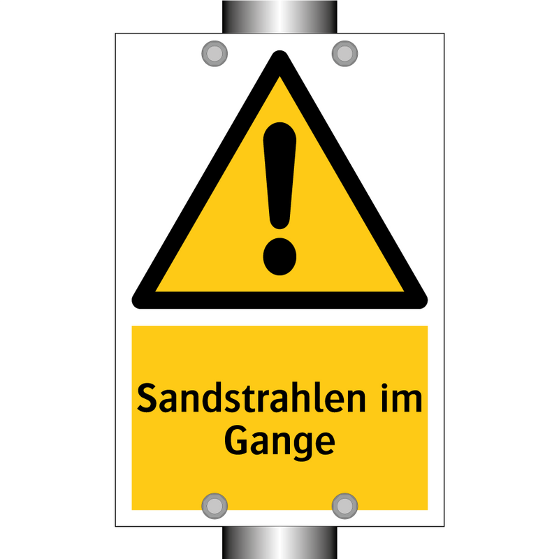 Sandstrahlen im Gange