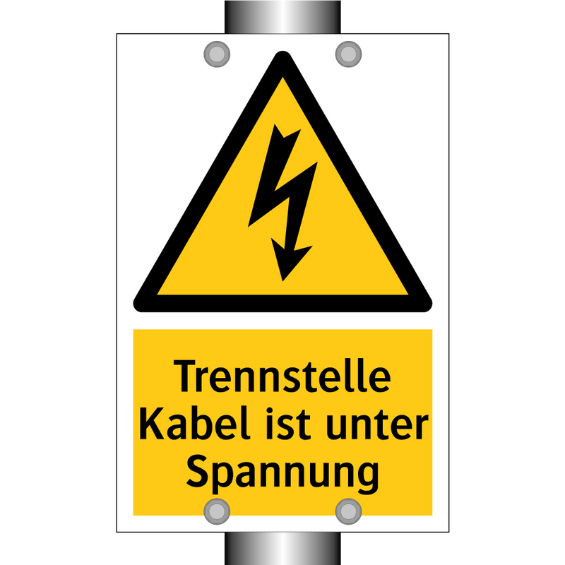 Trennstelle Kabel ist unter Spannung