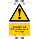 Schießen mit Bolzenschussgerät im Gange