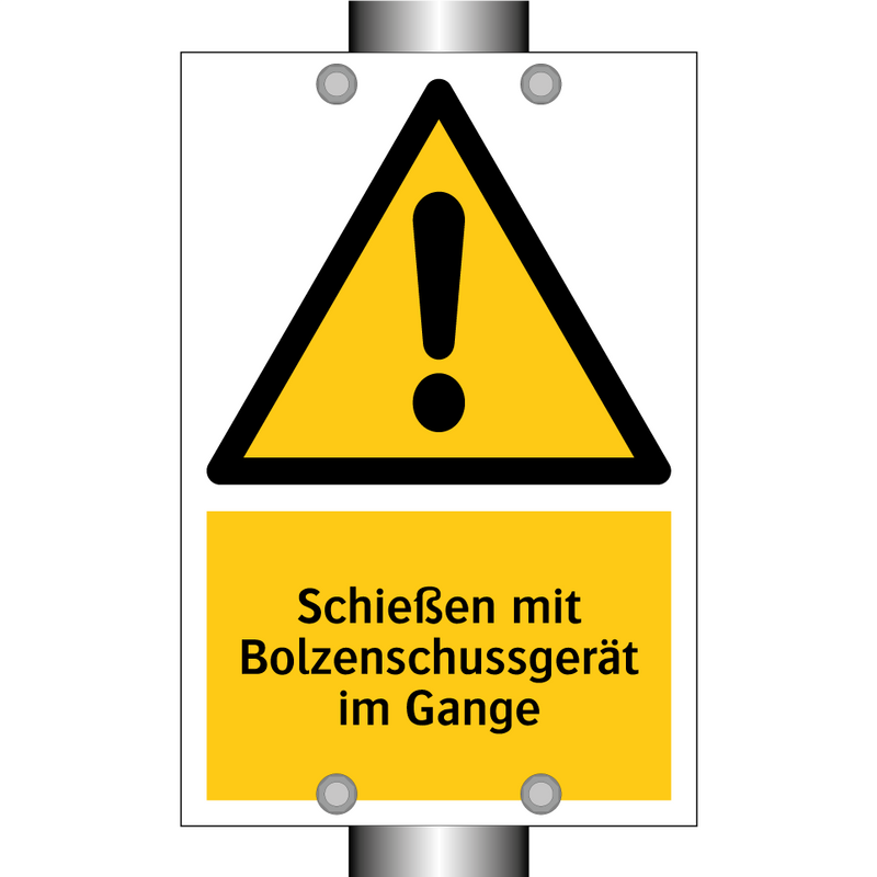 Schießen mit Bolzenschussgerät im Gange