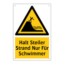 Halt Steiler Strand Nur Für Schwimmer