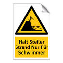 Halt Steiler Strand Nur Für Schwimmer