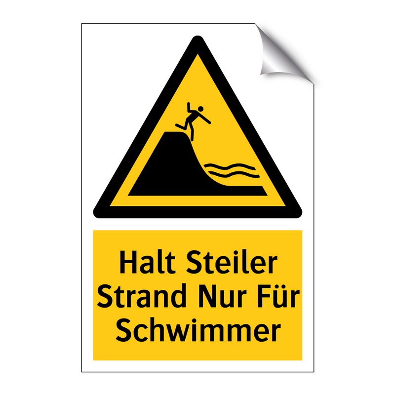 Halt Steiler Strand Nur Für Schwimmer