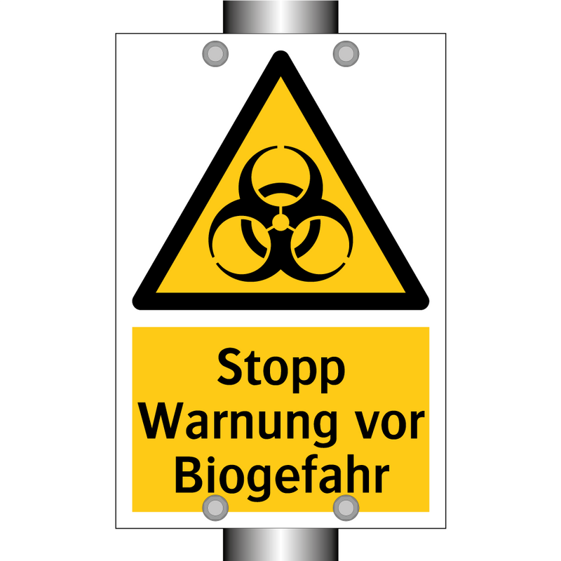 Stopp Warnung vor Biogefahr