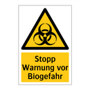 Stopp Warnung vor Biogefahr