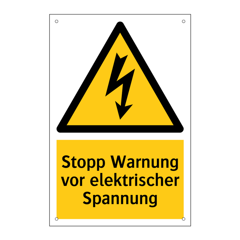 Stopp Warnung vor elektrischer Spannung