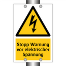 Stopp Warnung vor elektrischer Spannung