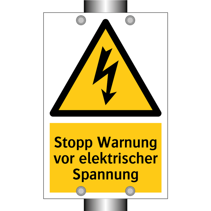 Stopp Warnung vor elektrischer Spannung