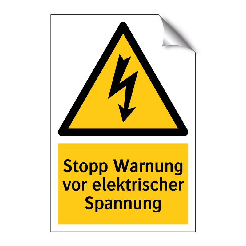 Stopp Warnung vor elektrischer Spannung