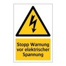 Stopp Warnung vor elektrischer Spannung