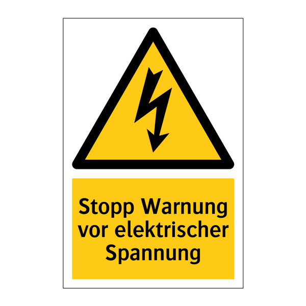 Stopp Warnung vor elektrischer Spannung