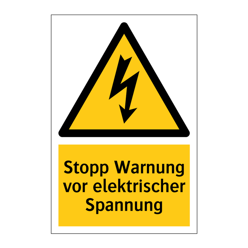 Stopp Warnung vor elektrischer Spannung